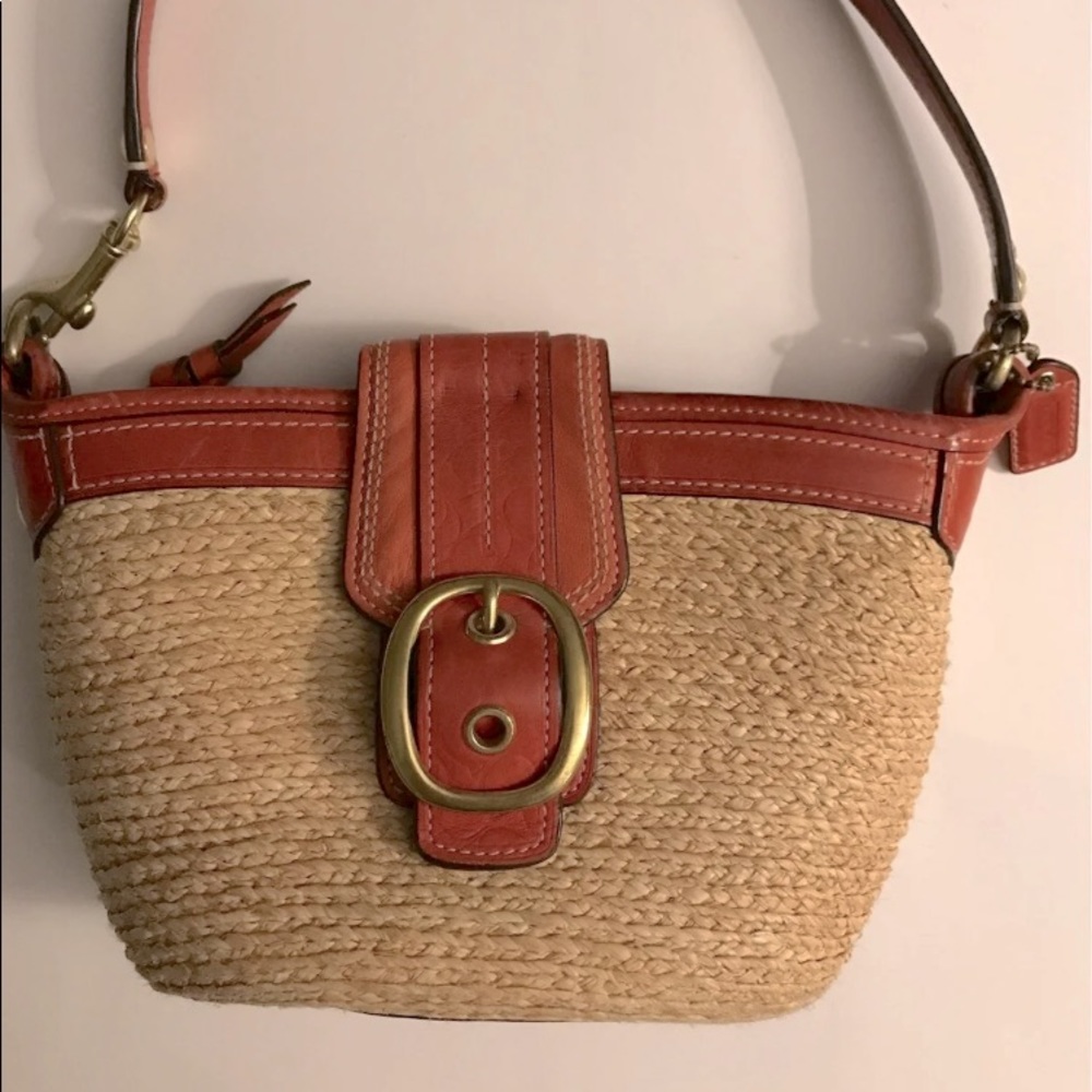 Small Vintage Coach Purse Embossed Monogram Print!